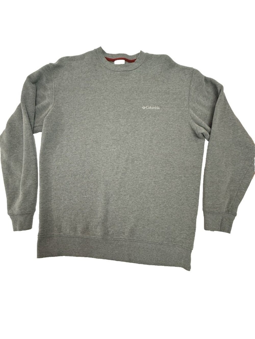 Columbia Sweatshirt Mens Large Gray Crewneck Fleece Pullover Embroidered